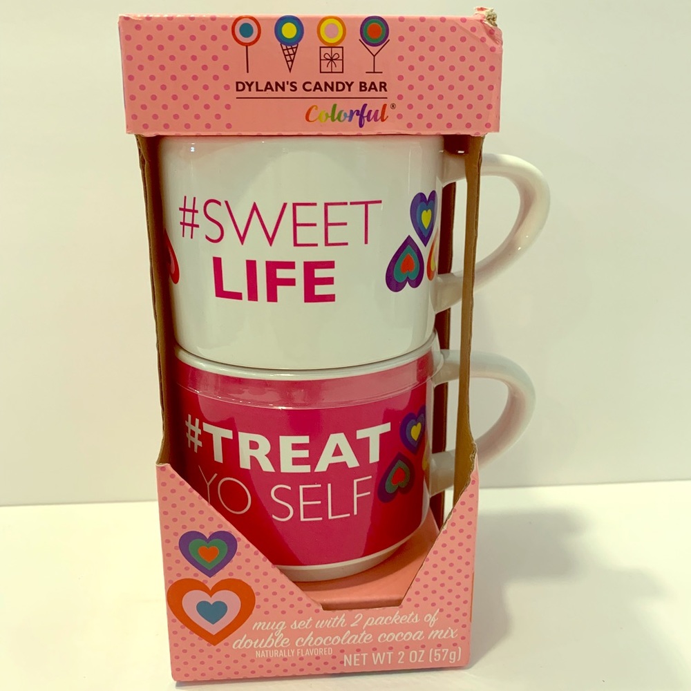 DYLANS CANDY BAR COLORFUL MUG SET WITH 2 PACKETS